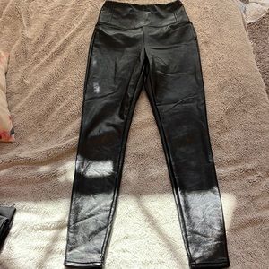 Faux leather pants